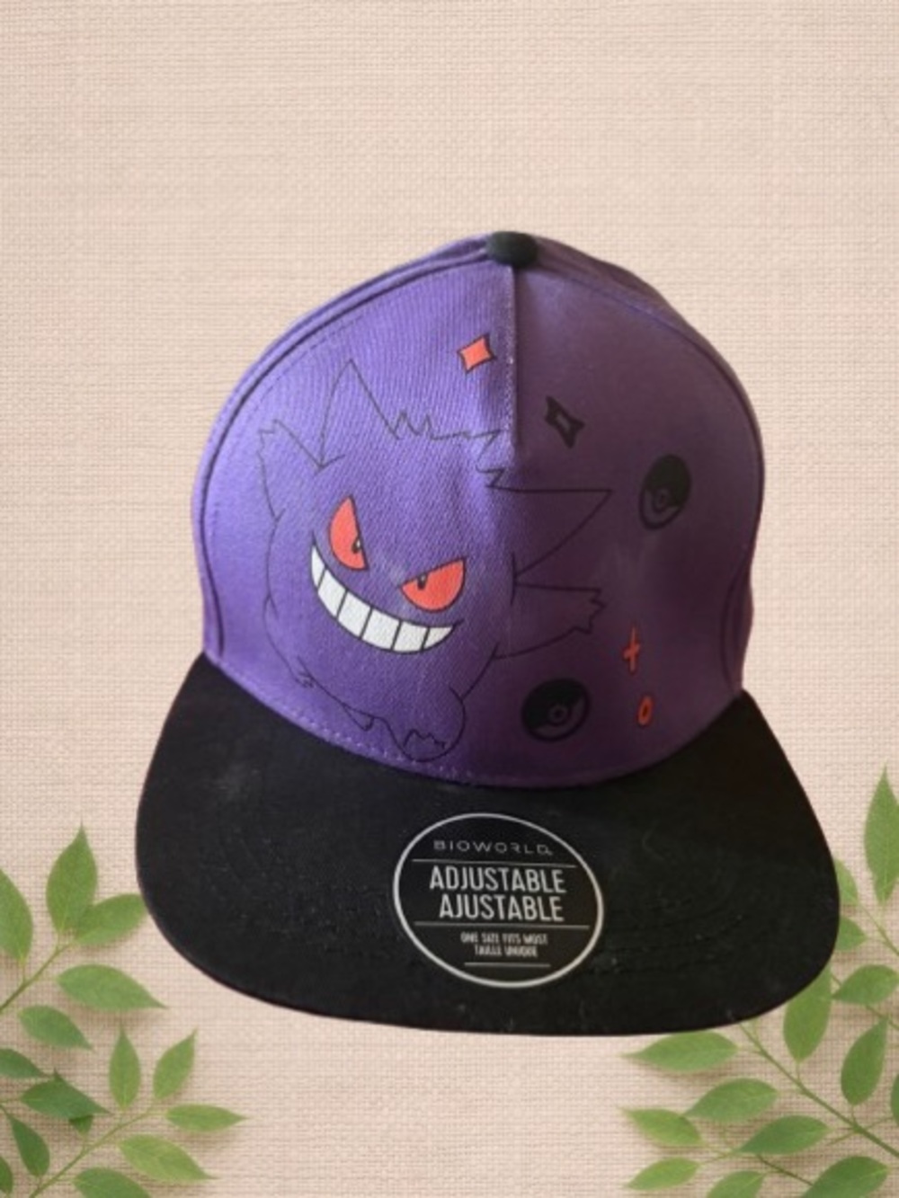 Pokémon Gengar Adjustable Hat – Bioworld Purple & Black Snapback